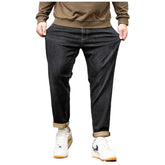 Lockere Stretch-Winterjeans für Herren in Übergröße, minimalistische Jeans